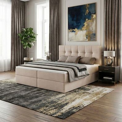 Boxspringbett AUREN mit Bettkasten inkl. Bonellmatratze H3 und Topper Polsterbett