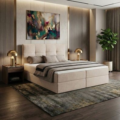 Boxspringbett MORENO mit Bettkasten inkl. Bonell-Federkernmatratze H3 und Topper