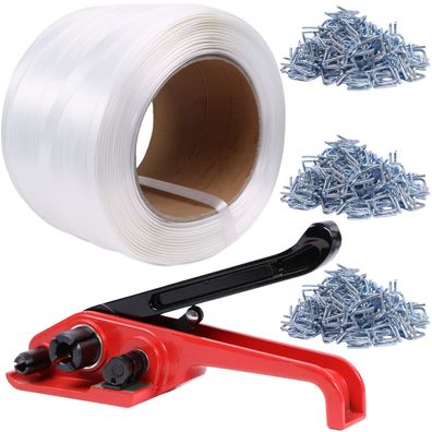 U.S. Solid Umreifungsset 19 mm 500 m mit Bandspanner 300 Schnallen