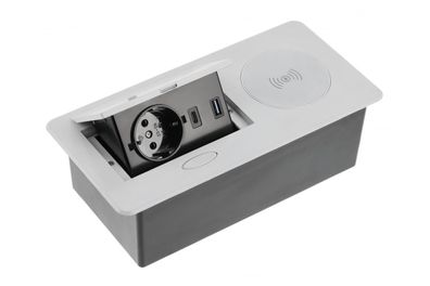 GTV AVARO Plus Möbelsteckdose mit Induktionsladen 5W USB-A USB-C