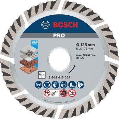 Bosch Diamanttrennscheibe 8 Stéck 125x22,23 mm fér Beton und Mauerwerk