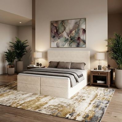 Boxspringbett RAVENO mit Bettkasten inkl. Bonell-Federkernmatratze H3 und Topper