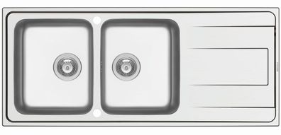 Küchenspüle 116x50cm Einbauspüle Alea 80cm Unterschrank 2 Becken Doppelspüle