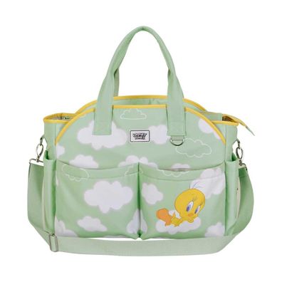 Looney Tunes Tweety Wickeltasche Grün mit Fächern für Reise und Ausflug