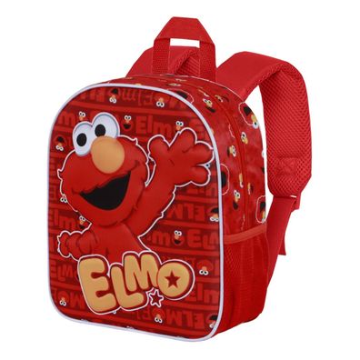 Sesame Street Elmo Vorschulrucksack Rot Kinder Backpack mit 3D Front