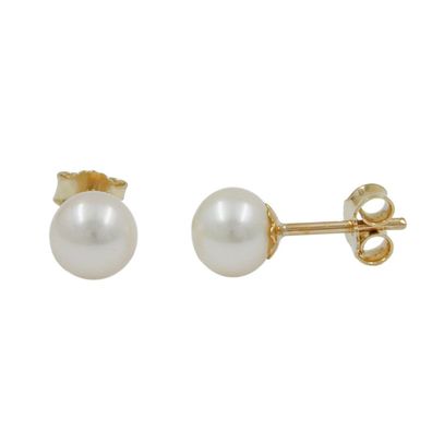 Ohrstecker Ohrring ca. 6mm Süßwasserzuchtperle 9Kt GOLD