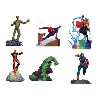 Marvel Avengers 2024 6er Spielfiguren Iron Man Thor Spiderman Hulk Groot America