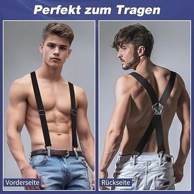 Hosenträger Herren 3,5 cm - Elastisch, Einstellbar, Robuste Karabiner Clips