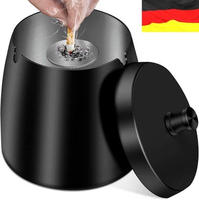 Sturmaschenbecher Aschenbecher mit Deckel, Edelstahl Aschenbecher für Draussen