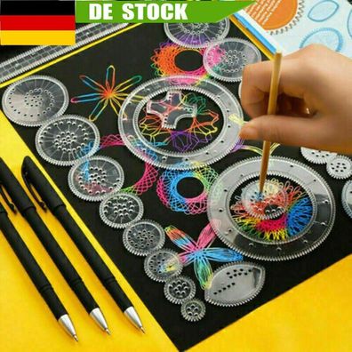 28x Spirograph Zeichnen Schablone Spirale Musterung Lineal Bildung Spielzeug Set