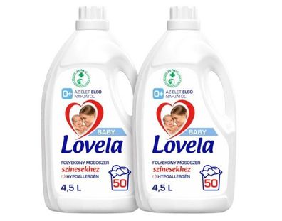 Lovela Baby Hypoallergenes Flüssigwaschmittel für Buntwäsche 2x4,5L - 100 Wäschen