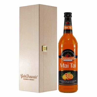 Nordbrand Mai Tai Likör mit Geschenk-Holzkiste