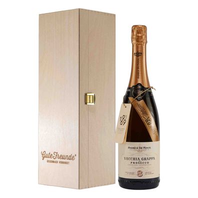 Vecchia Grappa di Prosecco mit Geschenk-Holzkiste
