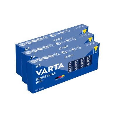 3x 10er Box Varta Industrial Pro 4006 AA Mignon LR6 Alkaline 1,5V Batterie