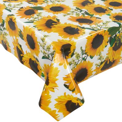 Wachstuch Tischdecke Abwaschbar Wachstischdecke180 x 140 Garten Sonnenblumen