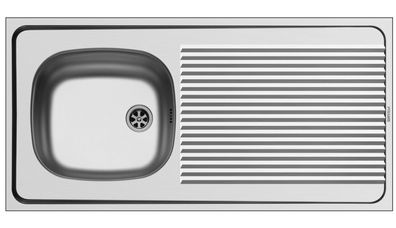 Küchenspüle 100x50cm Auflagespüle International große Abtropffläche Single Küche