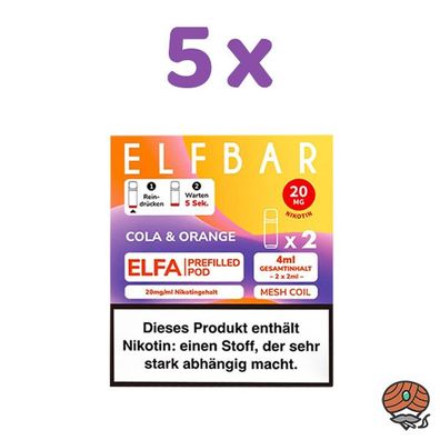 ELFBAR ELFA POD Cola & Orange 20mg/ml Nikotin 5x 2 Pods