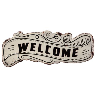 Moritz Blechschild 50 x 20 cm Welcome Home Zuhause Willkommen Retro Vintage sign Wand