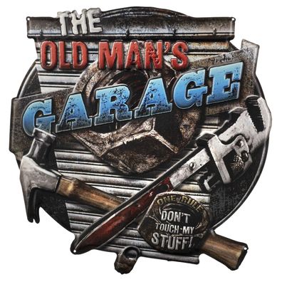 Moritz Blechschild 49 x 50 cm Old Man Garage Opa Werkstatt Mechaniker Hobby Schrauber