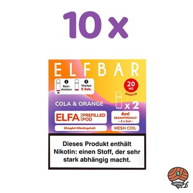 ELFBAR ELFA POD Cola & Orange 20mg/ml Nikotin 10x 2 Pods