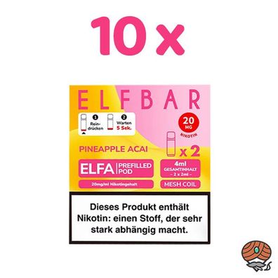ELFBAR ELFA POD Pineapple Acai 20mg/ml Nikotin 10x 2 Pods