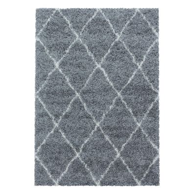 Hochflor Teppich ALVOR Grau