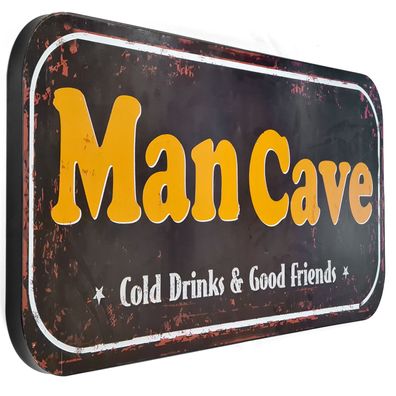 Moritz Blechschild XXL Man Cave cold Drinks 100 x 46,5 Vintage Retro Nostalgie