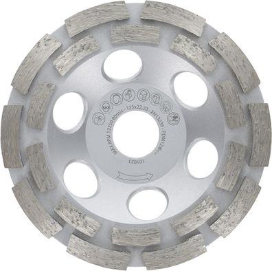 Premium Diamant-Schleiftopf 125mm Beton universal 125 mm Schleifscheibe doppelreihig