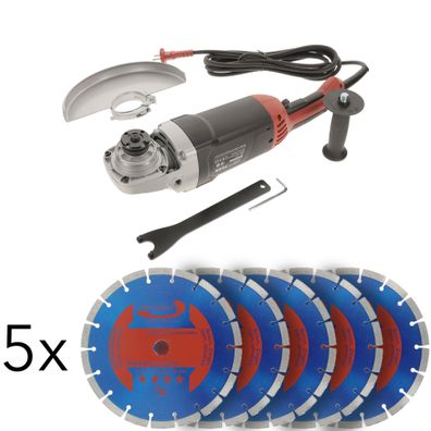 Flex L2200 Winkelschleifer 230mm + 5 Trennscheiben Beton 2200W Betonsäge