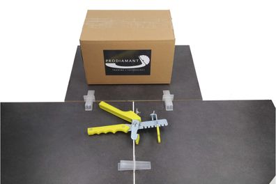 Fliesen Nivelliersystem Set mit 100x Laschen, 100x Keile, 1x Zange