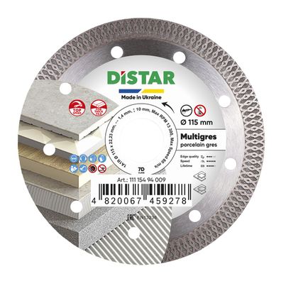 Diamanttrennscheibe 115mm Keramik, Porzellan 1A1R Multigres