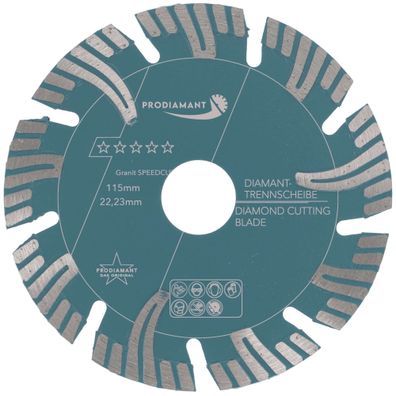 Premium Diamanttrennscheibe Granit 115mm Super Speed Cut