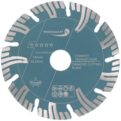 Premium Diamanttrennscheibe Granit 125mm Super Speed Cut