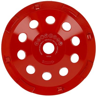Diamant Schleiftopf PKD 180mm mit Stützsegmenten für Beschichtungen, Farben, Kleber u