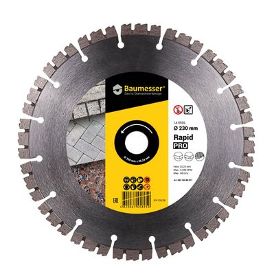 Baumesser Diamant-Trennscheibe für Pflastersteine Rapid Pro 230mm