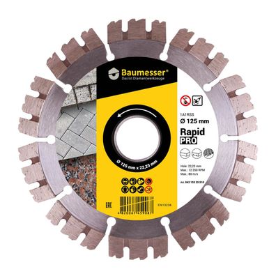 Baumesser Diamant-Trennscheibe für Pflastersteine Rapid Pro 125mm