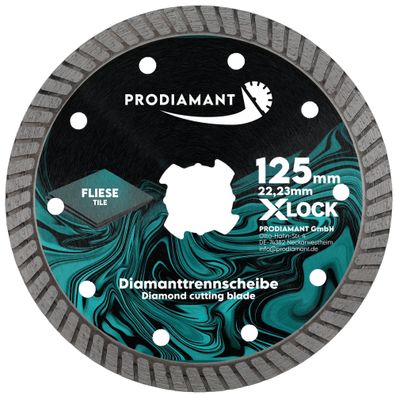 X-LOCK Turbo Diamanttrennscheibe 115mm - Fliese, Feinsteinzeug, Naturstein