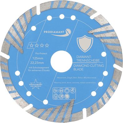 Diamanttrennscheibe 125mm mit Schutzsegmenten für universellen Einsatz ProProtect