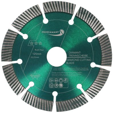 Diamanttrennscheibe 125mm für Beton und harte Materialien RushHour