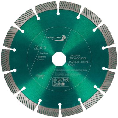 Diamanttrennscheibe 180mm für Beton und harte Materialien RushHour