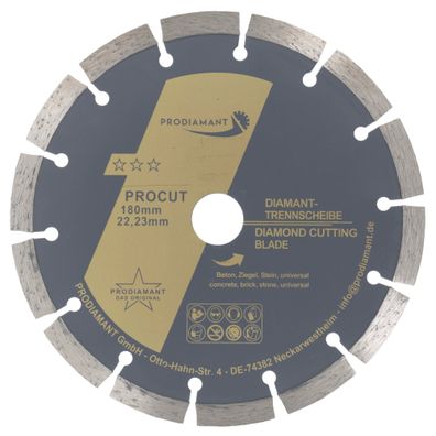 Diamanttrennscheibe 180mm Beton, Stein, Ziegel, universal