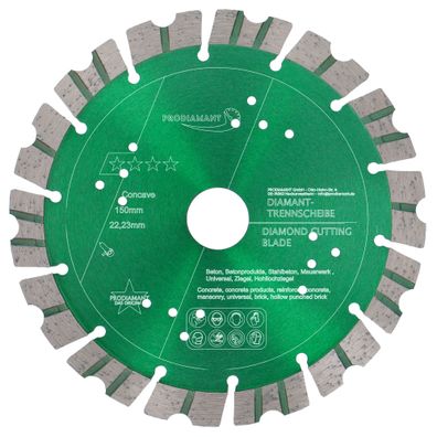 Diamanttrennscheibe 150mm für Stein, Beton Turbo Concave