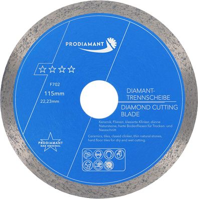 Diamanttrennscheibe 115mm Fliese, Feinsteinzeug Premium Rondo F702