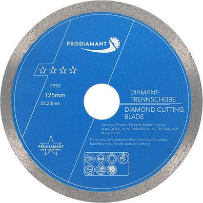 Diamanttrennscheibe 125mm Fliese, Feinsteinzeug Premium Rondo F702