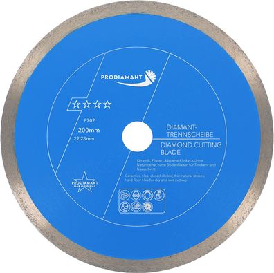 Diamanttrennscheibe 200mm Fliese, Feinsteinzeug Premium Rondo F702 Bohrung 22,23mm