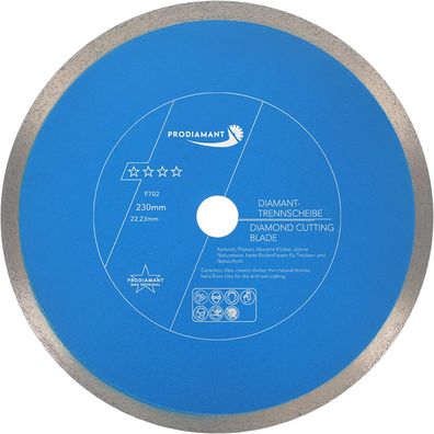 Diamanttrennscheibe 230mm Fliese, Feinsteinzeug Premium Rondo F702