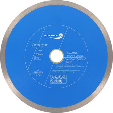Diamanttrennscheibe 230mm Fliese, Feinsteinzeug Premium Rondo F702 Bohrung 30 + 25,4m