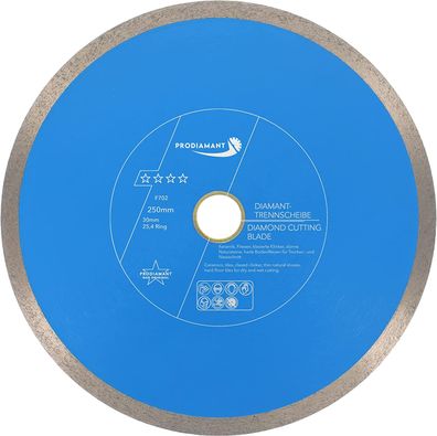 Diamanttrennscheibe 250mm Fliese, Feinsteinzeug Premium Rondo F702