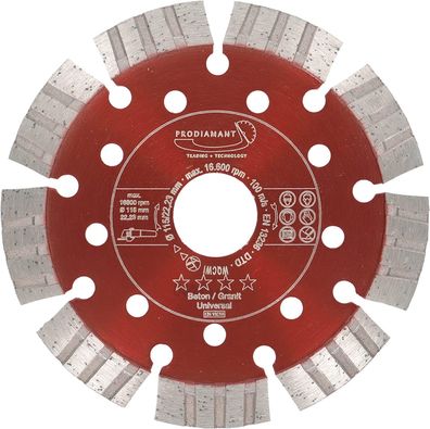 Diamanttrennscheibe 115mm Beton, Universal Pro12