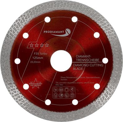 Diamanttrennscheibe 125mm für Fliese, Feinsteinzeug F35